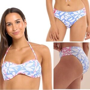 *NWT* BODY GLOVE Mid Rise Bandeau Bikini - Petals